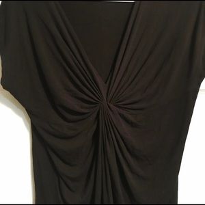 Michael Kors Black Ruched Short Sleeve Top, Sz L